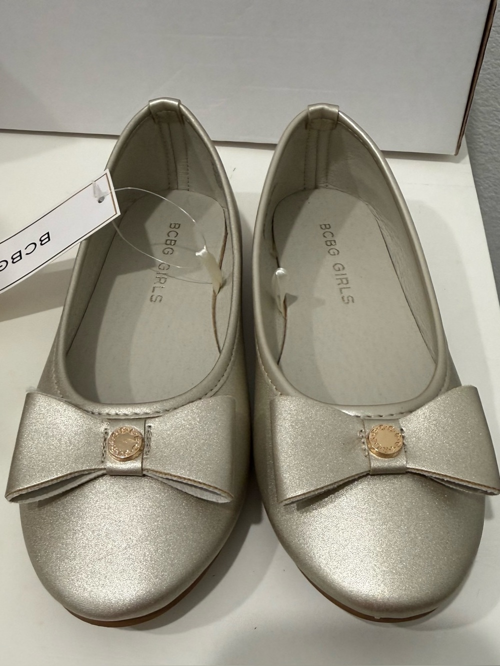 BCBG Girls Champagne Bow Ballet Flats
